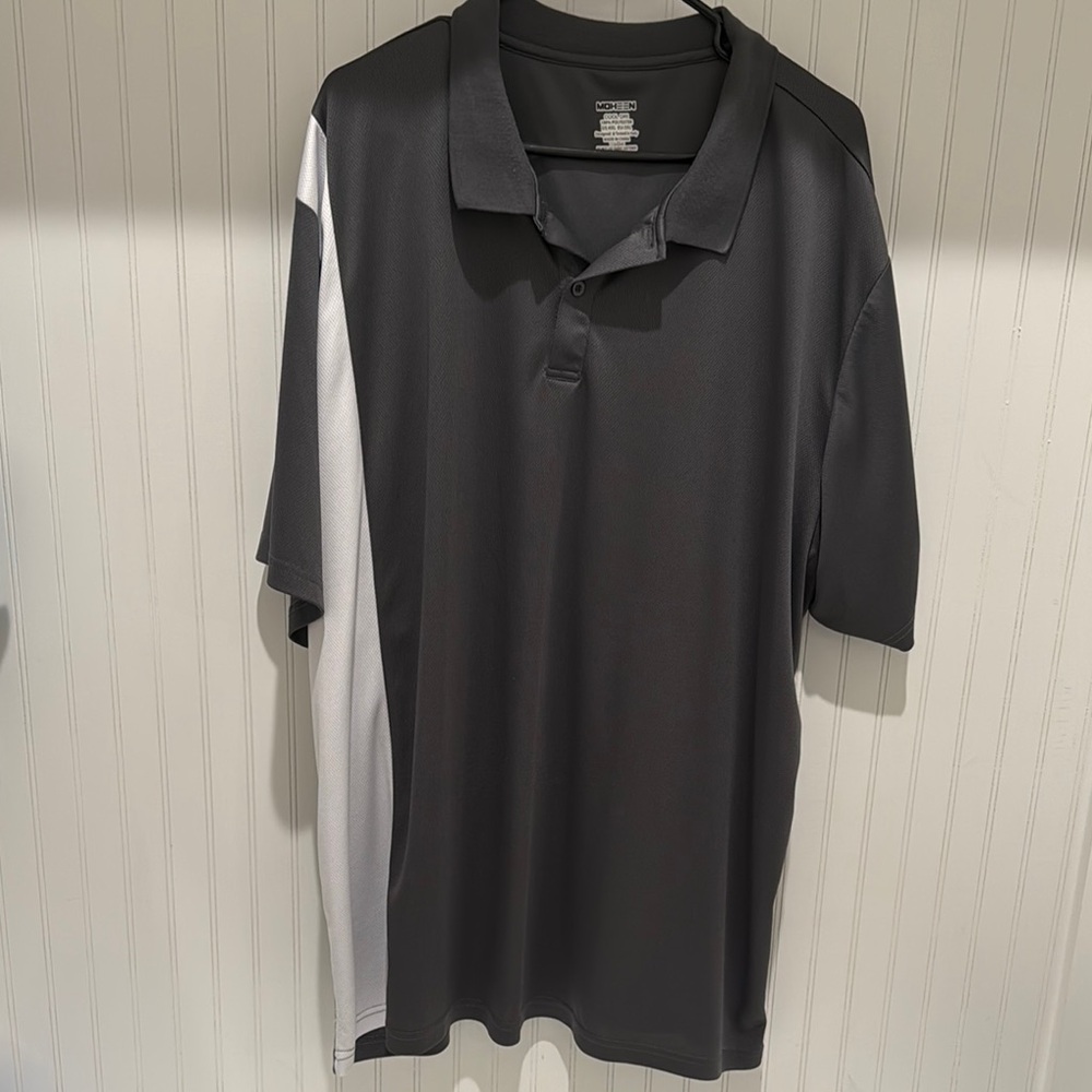 Grey and White Polo Shirt